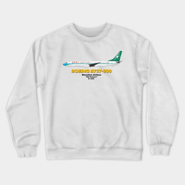 Boeing B737-900 - Shenzhen Airlines "Old Colours" Crewneck Sweatshirt by TheArtofFlying